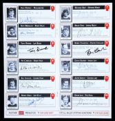 A Manchester United 1968 European Cup 30th anniversary reunion dinner menu fully autographed by