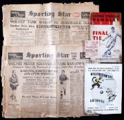 Programmes and ephemera relating to Wolverhampton Wanderers in season 1938-39, including a match