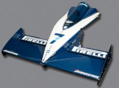 1986 Brabham-BMW BT55 Formula 1 nosecone & front wing, the fibre-glass nose mounted with a two-