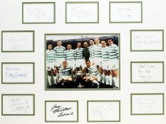 An autographed Celtic 1967 `Lisbon Lions` framed display, with a central colour picture of the