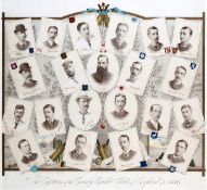 The Captains of the County Cricket Clubs of England for 1886, print with individual portraits of