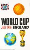 An official 1966 World Cup poster, designed by Carvosso, featuring the official insignia of the 1966