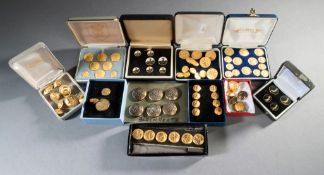 A collection of golf blazer buttons, including various boxed sets, club buttons including Royal