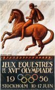 An official poster for the equestrian events of the 1956 Melbourne Olympic Games that were held in