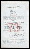 A ticket stub for the 1924 F.A. Cup final Aston Villa v Newcastle United