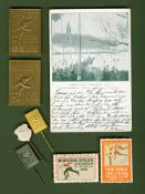 Nordic Games memorabilia, comprising: two bronze medals issued for the 1922 and 1926 Games; three