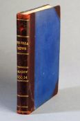 A bound volume of Aston Villa programmes season 1933-34, in blue cloth & claret leather bindings,