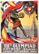 An official poster for the 1920 Antwerp Olympic Games, by Martha van Kuyck and Walter van der Ven,