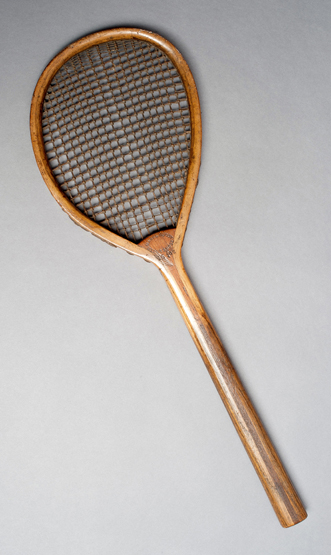 A rare and early lawn tennis racquet retailed by Mark & Moody of Stourbridge circa late 1870s,