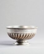 A silver tennis trophy dated 1898, in the form of a an Art Nouveau bowl, hallmarked London, 1897,