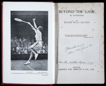 Helen Hull Jacobs`s autobiography Beyond The Game with the author`s signature cut and pasted onto