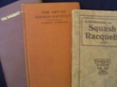Three volumes of racquets, The Racquet Game by Allison Danzig, 1930; A Handbook on Squash Racquets