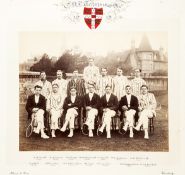 A photograph of the Cambridge University lawn tennis teams in 1913, the 1st and 2nd teams, with