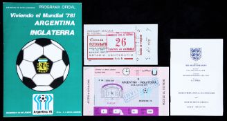 A rare selection of items for the England Tour of South America May-June 1977, a very scarce