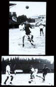 Two original b&w press photographs of the Mexico team training at the Campo Testaccio 12th May