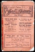 Crystal Palace v Queen`s Park Rangers programme 7th November 1925, sellotaped repair to spine