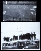 Two original b&w press photographs from the Italy v Austria 1934 World Cup semi-final at the San