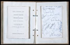 Autographed Tottenham Hotspur memorabilia, a small scrapbook containing two signed photographs of