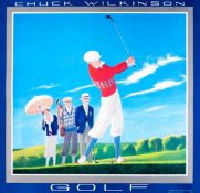 A Chuck Wilkinson designed poster titled `Golf`, published by Marigold Enterprises, N.Y.C., 68cm.,