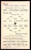 Leicester City v Tottenham Hotspur single-sheet wartime programme 17th May 1941