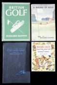 Eight golf books by Bernard Darwin, A Round of Golf (for the LNER) paper wrappers, British Golf 1946