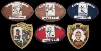 A collection of 18 Baines cards, rugby ball shaped cards comprising Army, Broughton Rangers,