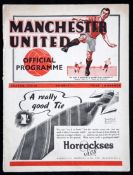 Manchester United v Derby County programme 25th February 1939