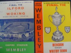 A collection of Wembley programmes, F.A. Cup finals for 1951, 1953, 1956, then an unbroken run for