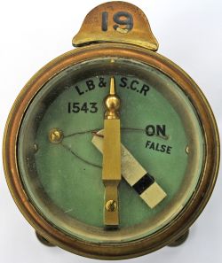 London Brighton and South Coast Railway brass cased Home signal indicator numbered 1543 and with