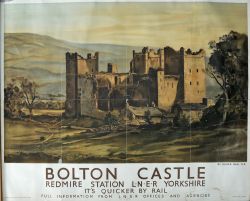 LNER Poster `Bolton Castle - Redmire Station L.N.E.R` by Oliver Hall, quad royal size 50" x 40".