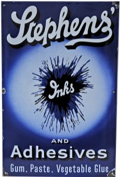 Enamel Advertising Sign "Stephens and Adhesives, Gum, Paste and Vegetable Glue"; dated 1931. Small