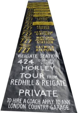 London Transport London Country canvas Bus Indicator Blind. Measures 37" wide with both top and