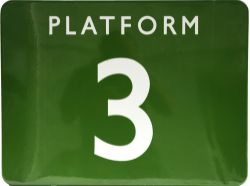 BR(S) enamel Sign "Platform 3", 24" x18", F/F. Virtually mint.