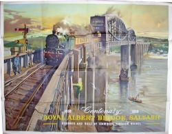 BR Poster `Centenary Royal Albert Bridge Saltash` by Terence Cuneo, quad royal size 40" x 50".