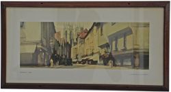 Carriage Print `Petergate York` by H Tittensor, from the LNER Series. In an original type glazed