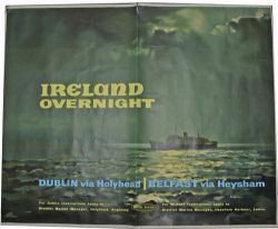 BR Poster `Ireland Overnight - Dublin via Holyhead - Belfast via Heysham` by Claude Buckle, quad