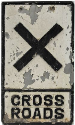 Cast alloy Road sign `Cross Roads`. No makers name, original, unrestored condition.