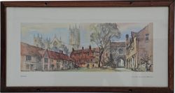Carriage Print `Lincoln` by Jack Merriott, from the LNER Series. In an original type glazed frame.