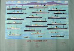 BR Poster `British Transport Ships` by Charles King, quad royal size 50" x 40". Shows