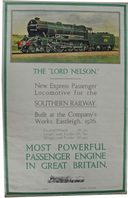 Southern Railway Poster `The Lord Nelson - New Express Passenger Locomotive for the Southern Railway