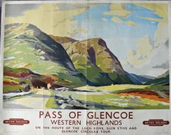 BR Poster "Pass of Glencoe - On The Route of Loch Etive, Glen Etive and Glencoe Circular Tour" by