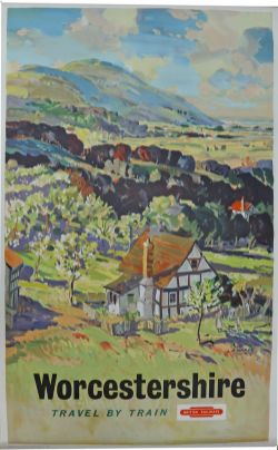BR Poster, `Worcestershire` by L A Wilcox, Double Royal size, 40" x 25". Picturesque view along