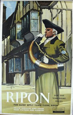BR Poster, `Ripon - For the Yorkshire Dales` by Claude Buckle, Double Royal size, 40" x 25". Depicts