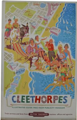 BR Poster, `Cleethorpes` by Blake, Double Royal size, 40" x 25". Diagonal image of all things