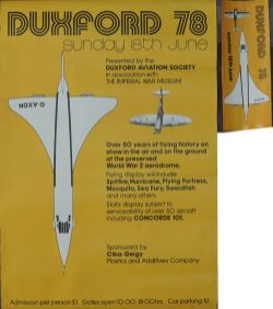 Poster `Duxford Airshow Sunday 18th June 1978`, depicts a large image of Concorde 101 and a