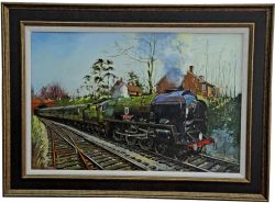 Original Painting of West Country Class Pacific 34016 BODMIN by Norman Elford GRA (1931 - 2007).