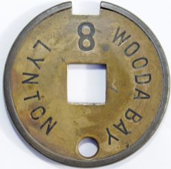 Lynton & Barnstaple Railway Steel & Brass Tyers Signalling Tablet WOODA BAY - LYNTON. Once the