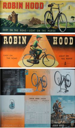A trio of Raleigh Bicycle Posters, `Robin Hood - Easy On The Road - Light On The Purse` depicting