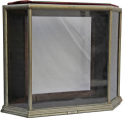 Cadburys`  wood & glass Display Cabinet, with the lettering along the top strip of silver painted