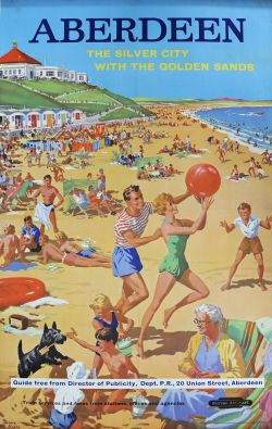 BR Poster, `Aberdeen - The Silver City with the Golden Sands` by Riley, Double Royal size, 40" x